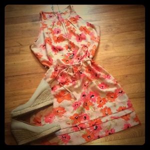Loft shift dress with pink flowers